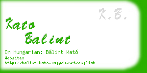 kato balint business card